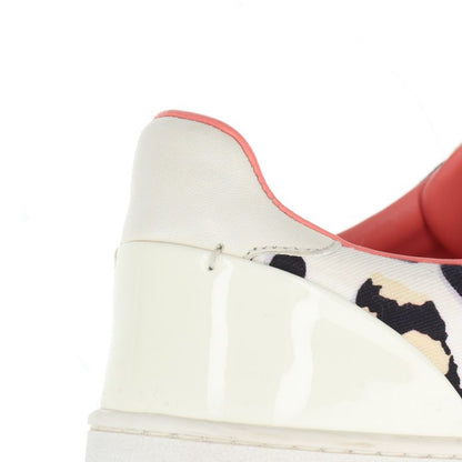 Louis Vuitton Leopard Pattern Low Cut Sneakers Lace Up Shoes Flat Shoes Canvas