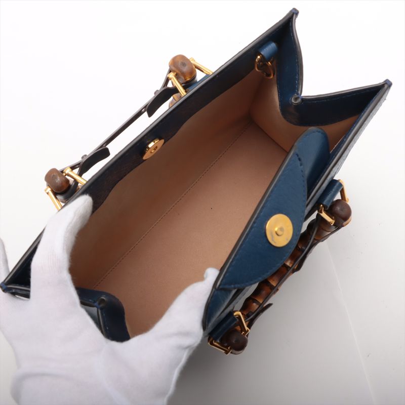 Gucci Bamboo Diana Small Leather 2WAY Handbag Crossbody Hand Tote 702721