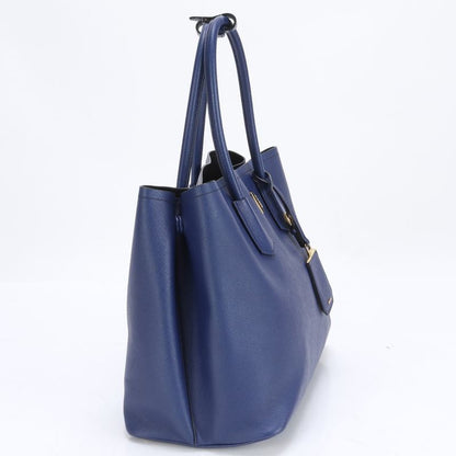 Prada Saffiano Blue Leather Tote Bag Shoulder Hand A4 Ladies RRM Bv7-1