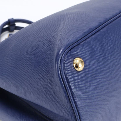 Prada Saffiano Blue Leather Tote Bag Shoulder Hand A4 Ladies RRM Bv7-1