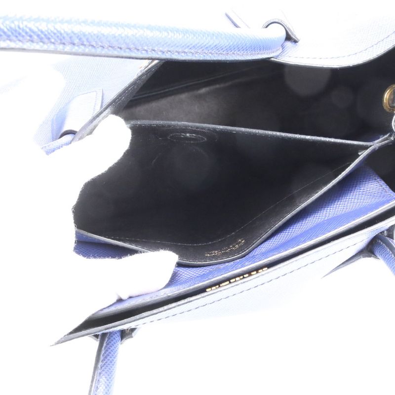 Prada Saffiano Blue Leather Tote Bag Shoulder Hand A4 Ladies RRM Bv7-1