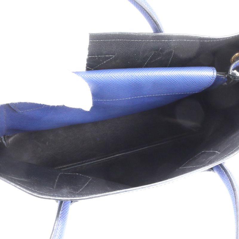 Prada Saffiano Blue Leather Tote Bag Shoulder Hand A4 Ladies RRM Bv7-1