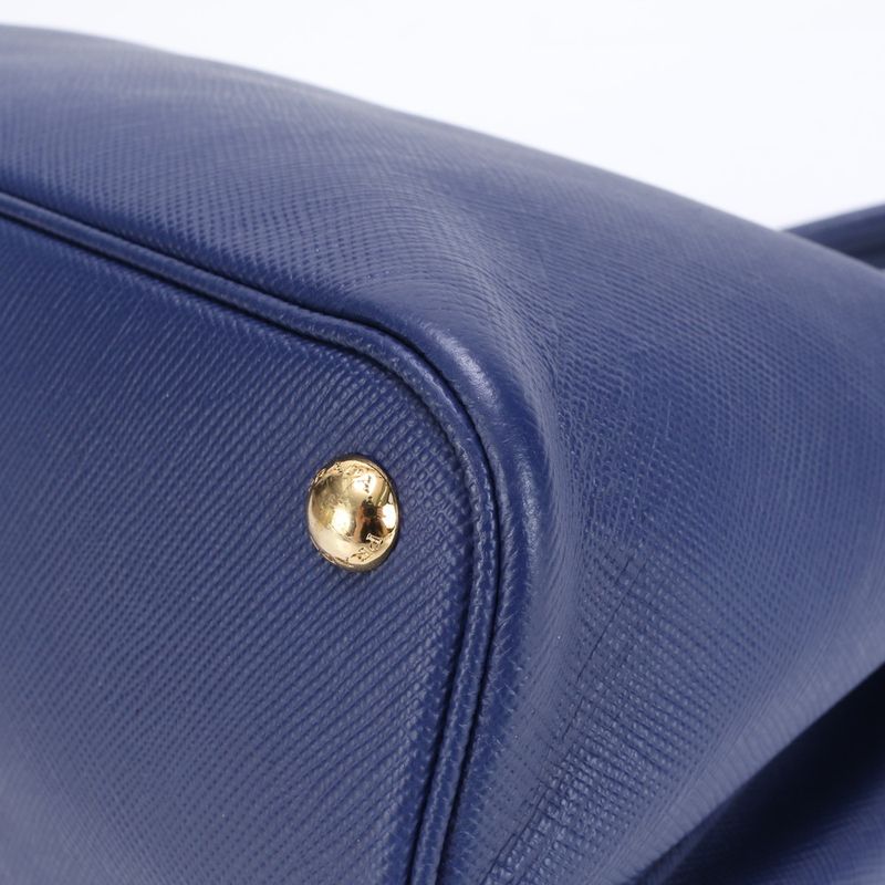Prada Saffiano Blue Leather Tote Bag Shoulder Hand A4 Ladies RRM Bv7-1