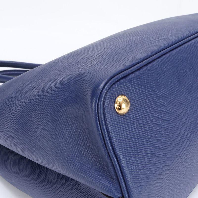 Prada Saffiano Blue Leather Tote Bag Shoulder Hand A4 Ladies RRM Bv7-1