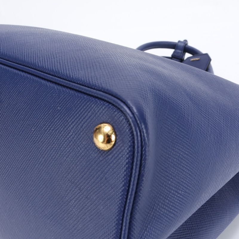 Prada Saffiano Blue Leather Tote Bag Shoulder Hand A4 Ladies RRM Bv7-1