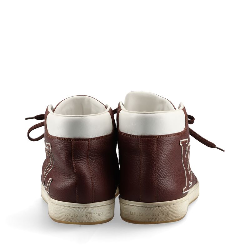 Louis Vuitton Surf Side Line 7 Leather High Cut Sneakers Shoes Genuine Leather