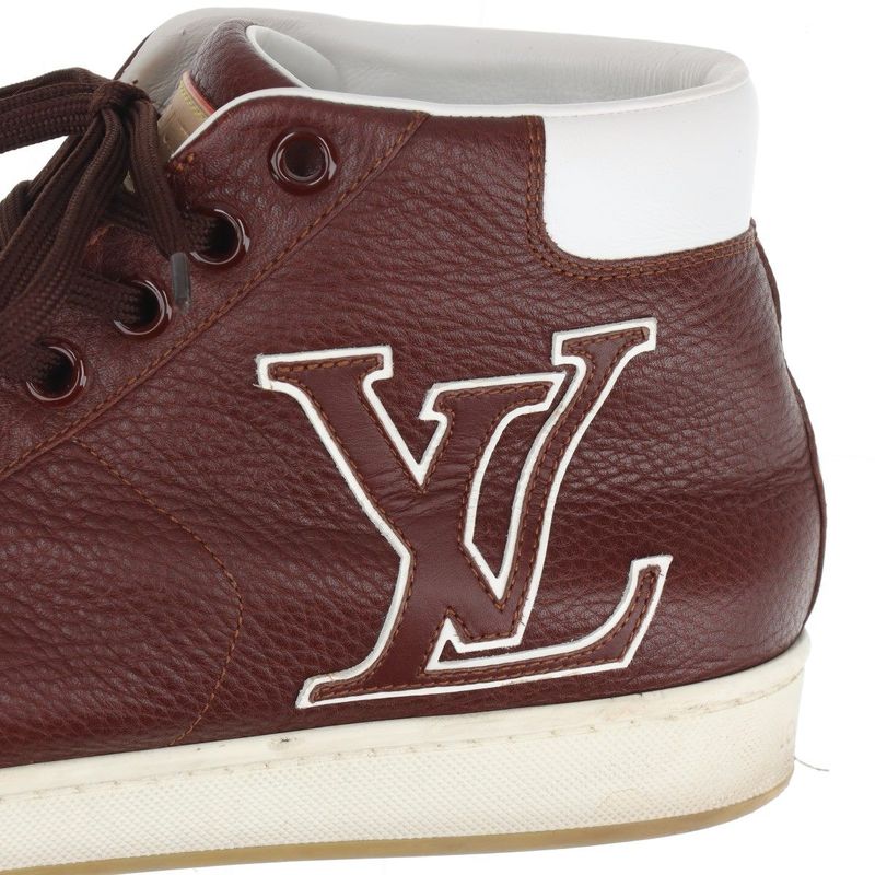 Louis Vuitton Surf Side Line 7 Leather High Cut Sneakers Shoes Genuine Leather