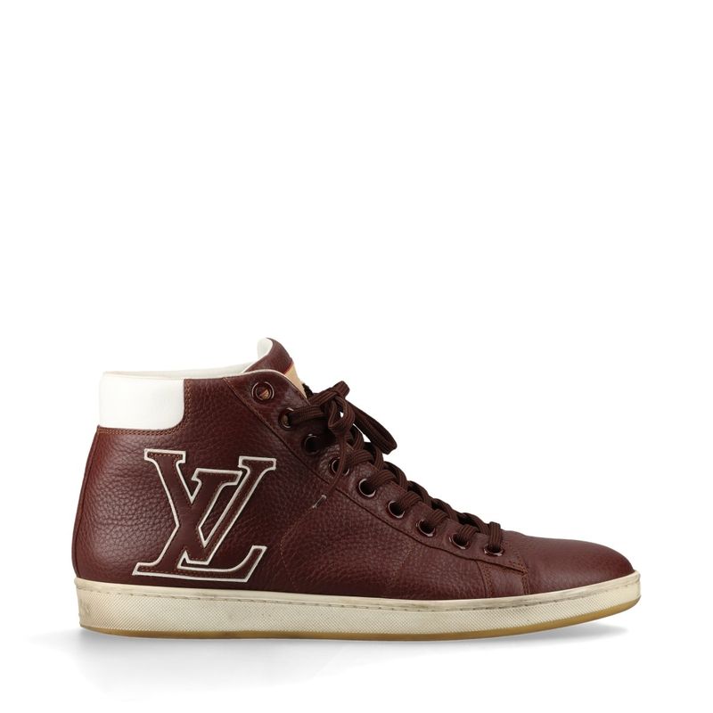 Louis Vuitton Surf Side Line 7 Leather High Cut Sneakers Shoes Genuine Leather
