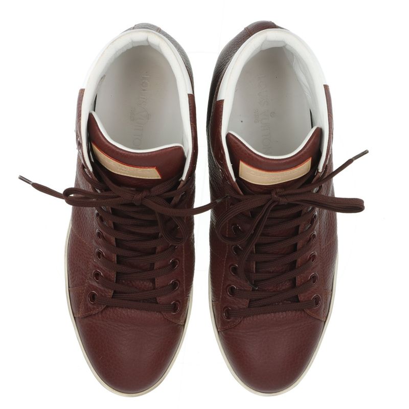 Louis Vuitton Surf Side Line 7 Leather High Cut Sneakers Shoes Genuine Leather