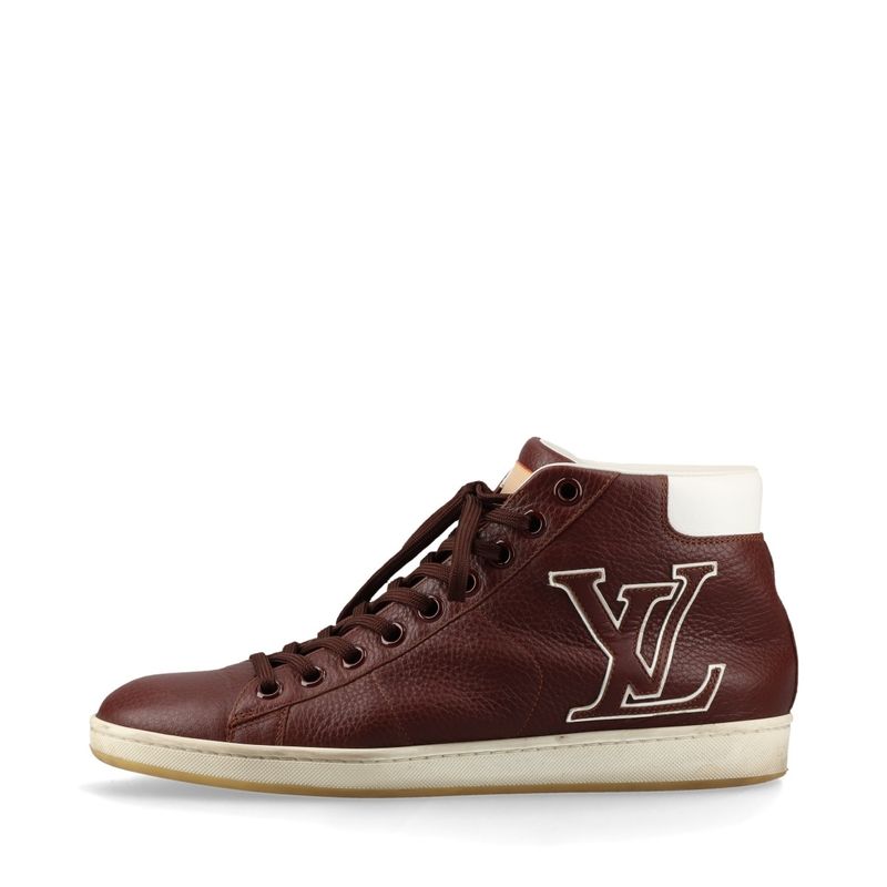 Louis Vuitton Surf Side Line 7 Leather High Cut Sneakers Shoes Genuine Leather