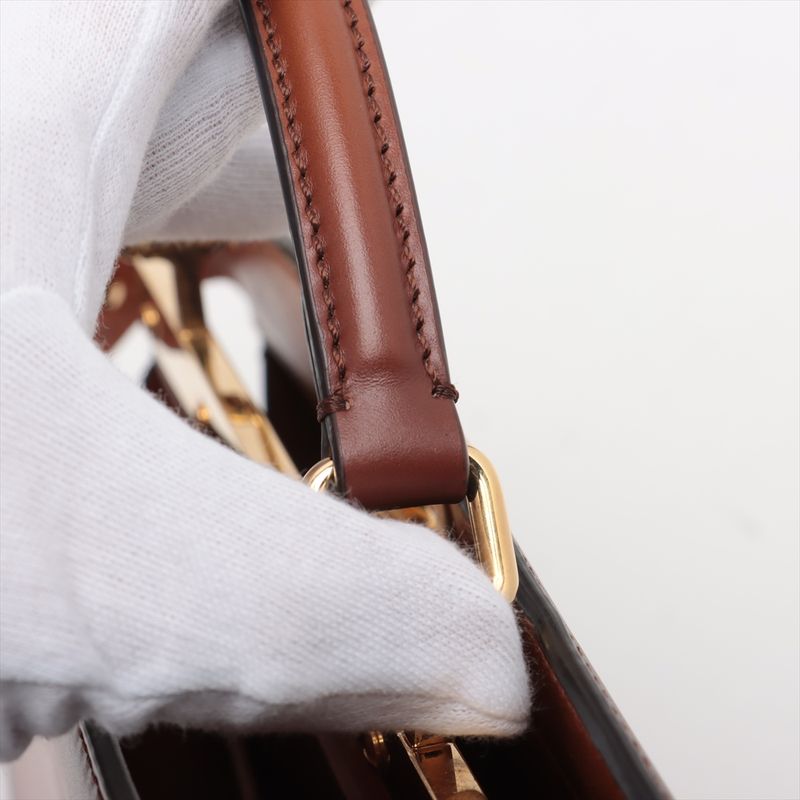 Fendi Peekaboo Icyou East West Leather 2WAY Shoulder Bag Crossbody Hand Women's