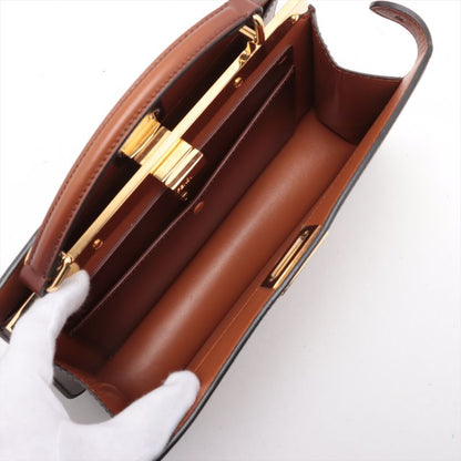 Fendi Peekaboo Icyou East West Leather 2WAY Shoulder Bag Crossbody Hand Women's