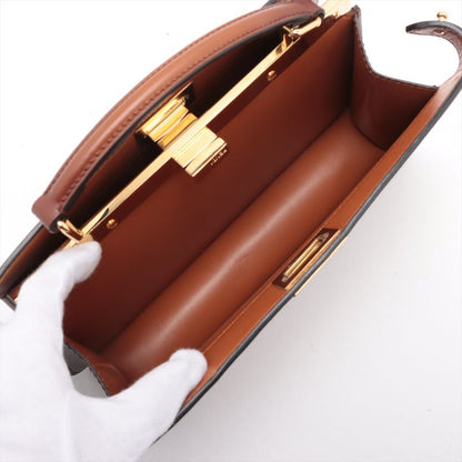 Fendi Peekaboo Icyou East West Leather 2WAY Shoulder Bag Crossbody Hand Women's