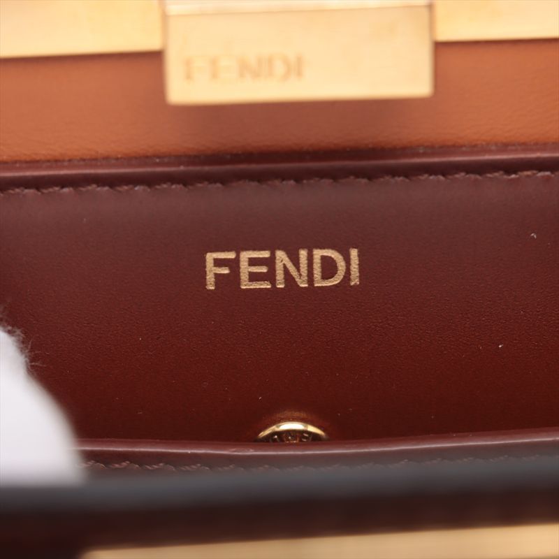 Fendi Peekaboo Icyou East West Leather 2WAY Shoulder Bag Crossbody Hand Women's