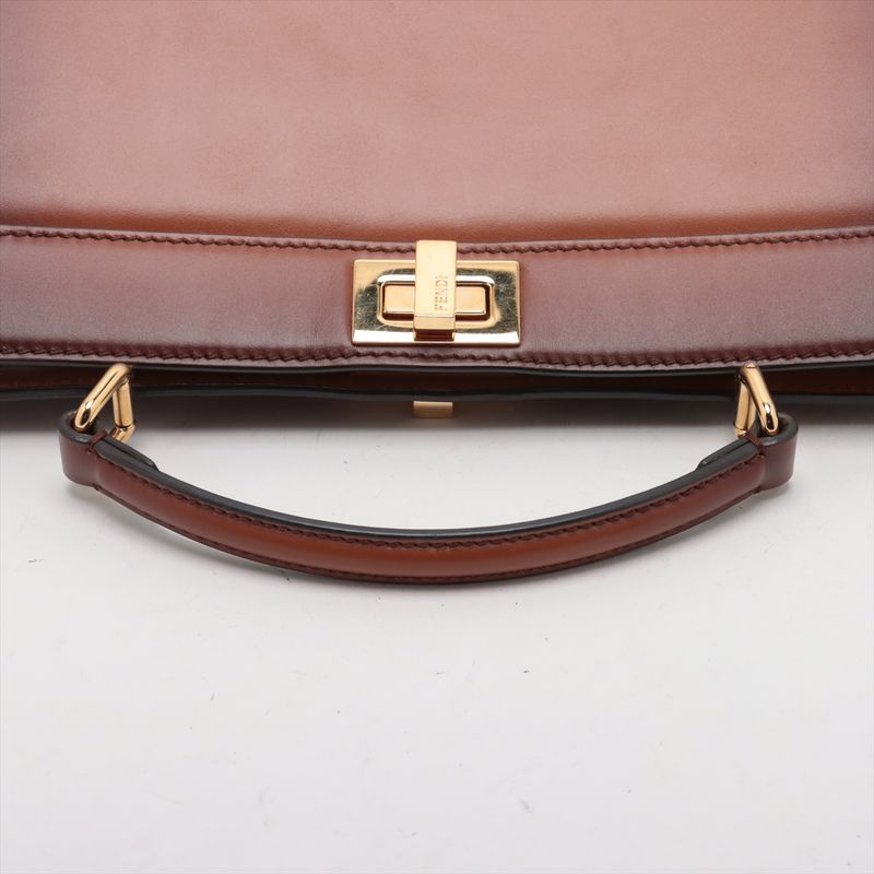 Fendi Peekaboo Icyou East West Leather 2WAY Shoulder Bag Crossbody Hand Women's
