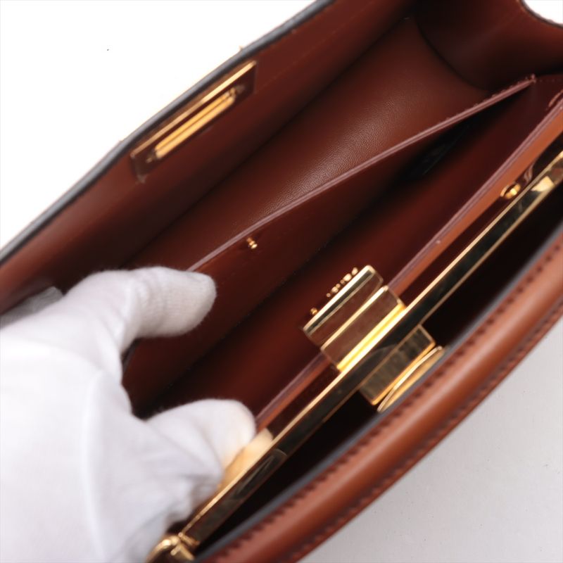 Fendi Peekaboo Icyou East West Leather 2WAY Shoulder Bag Crossbody Hand Women's