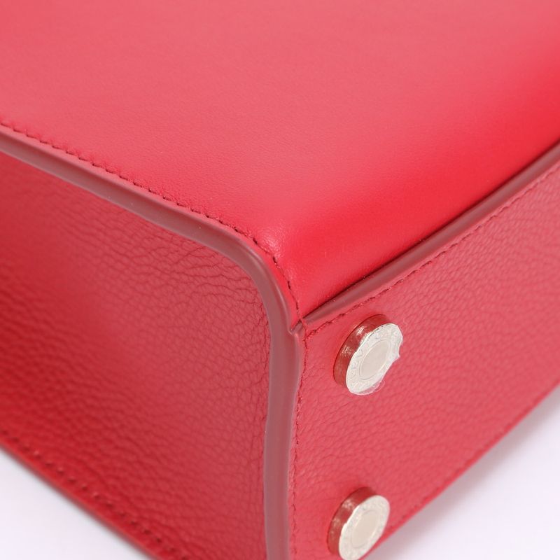 Unused Bvlgari Logo Leather With RFID 2WAY Shoulder Bag Crossbody Hand Tote