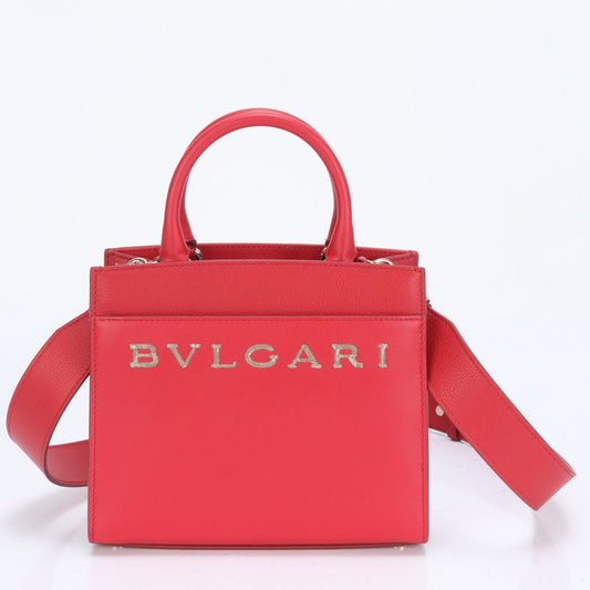 Unused Bvlgari Logo Leather With RFID 2WAY Shoulder Bag Crossbody Hand Tote
