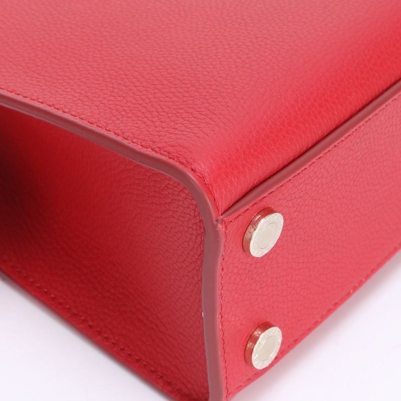 Unused Bvlgari Logo Leather With RFID 2WAY Shoulder Bag Crossbody Hand Tote