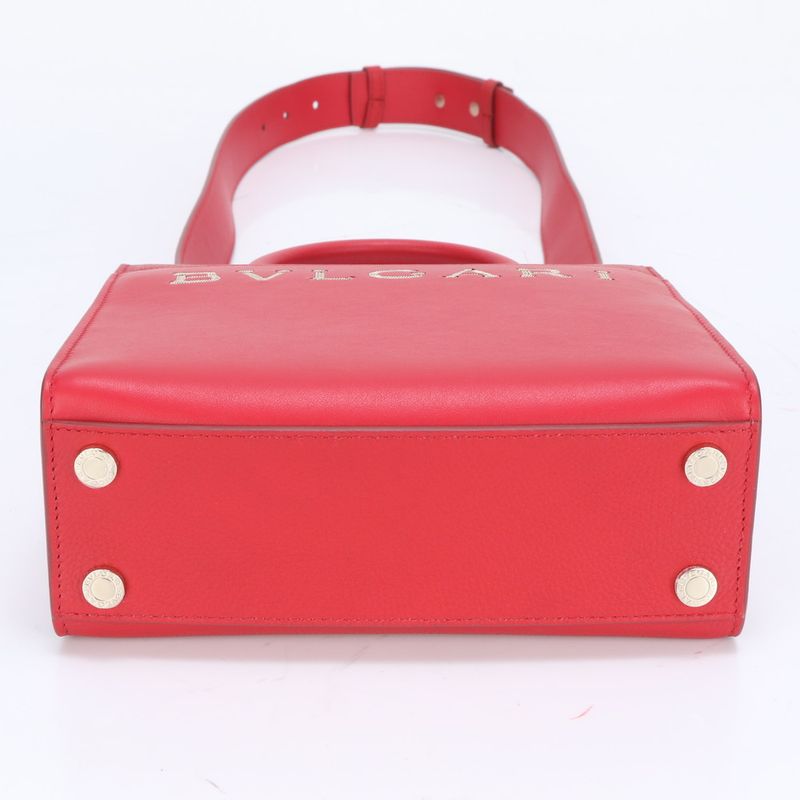 Unused Bvlgari Logo Leather With RFID 2WAY Shoulder Bag Crossbody Hand Tote