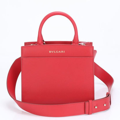 Unused Bvlgari Logo Leather With RFID 2WAY Shoulder Bag Crossbody Hand Tote