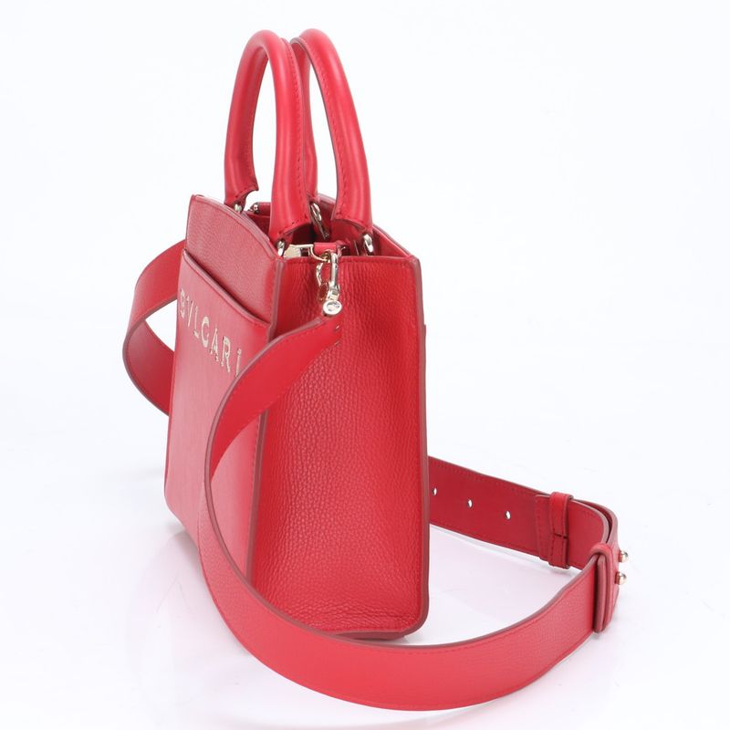 Unused Bvlgari Logo Leather With RFID 2WAY Shoulder Bag Crossbody Hand Tote