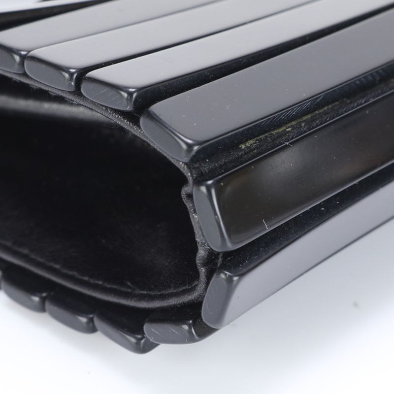 Vintage Fendi FF Logo Leather Shoulder Bag Shoulder Tote Hand Black Women ECE