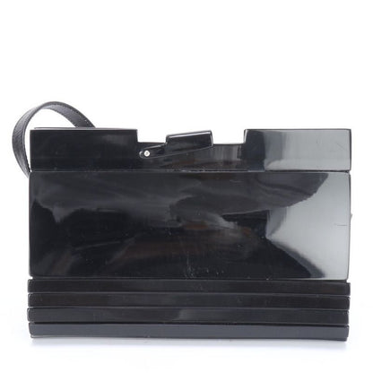 Vintage Fendi FF Logo Leather Shoulder Bag Shoulder Tote Hand Black Women ECE