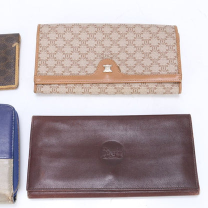 Collective Set Of 4 Celine Leather Macadam Long Wallet Bifold Wallet Round