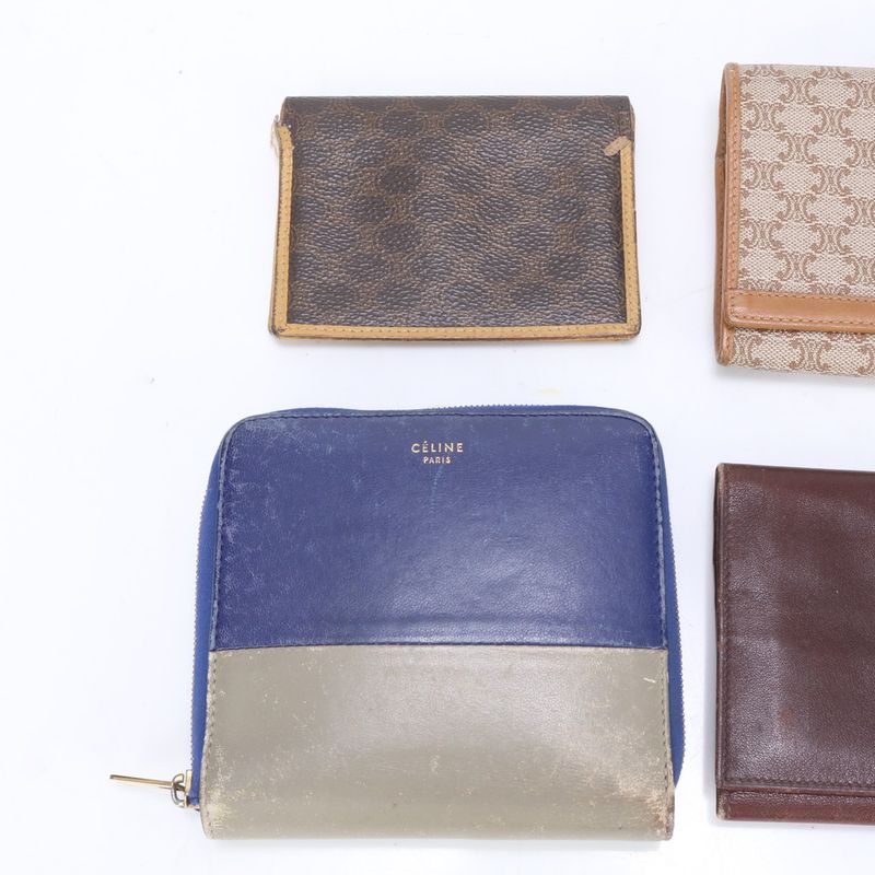 Collective Set Of 4 Celine Leather Macadam Long Wallet Bifold Wallet Round