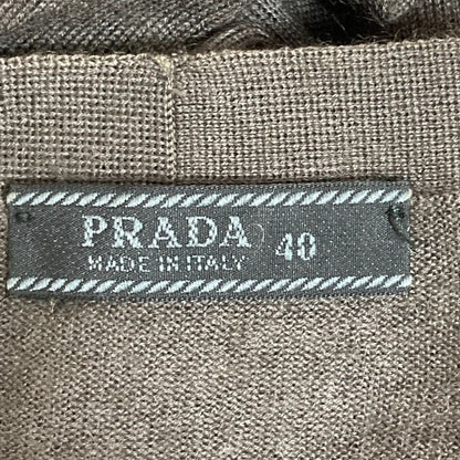 Prada V-neck Knit Cardigan Size 40 Gray Women's Used