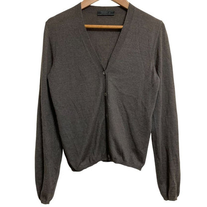 Prada V-neck Knit Cardigan Size 40 Gray Women's Used