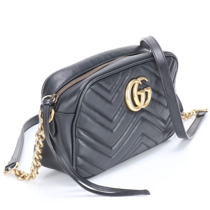 Gucci GG Marmont Quilted Leather Chain Shoulder Bag Crossbody Hand Tote 447632