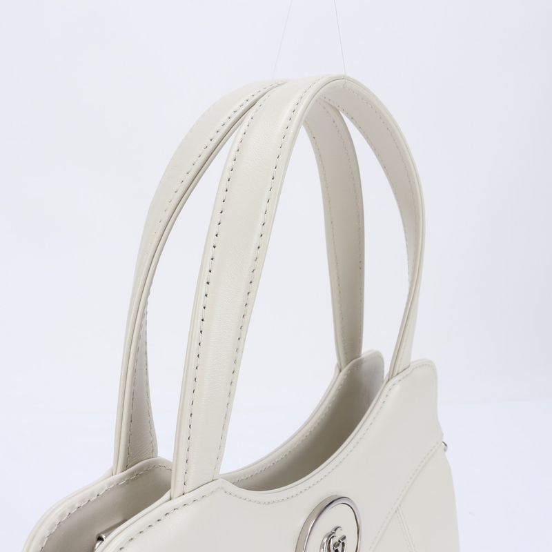 Gucci GG Silver Chain Shoulder Leather 2WAY Tote Bag Crossbody Hand 745918