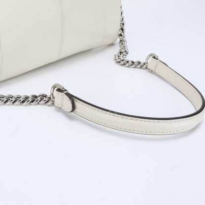 Gucci GG Silver Chain Shoulder Leather 2WAY Tote Bag Crossbody Hand 745918