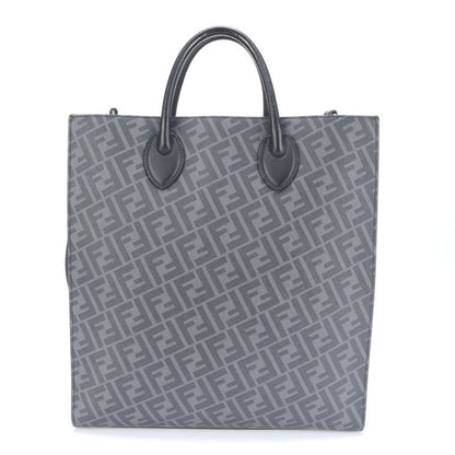 Fendi Zucca Vertical Tote Bag 7va578 Leather 2WAY Crossbody Shoulder Business