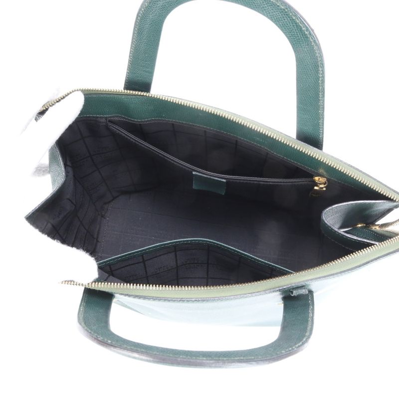 Celine Leather Tote Bag Hand Top Handle Shoulder Gold Hardware Women's RRE