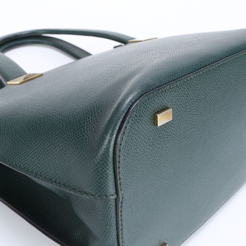 Celine Leather Tote Bag Hand Top Handle Shoulder Gold Hardware Women's RRE