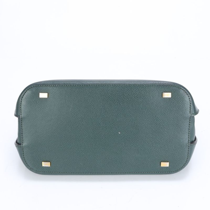 Celine Leather Tote Bag Hand Top Handle Shoulder Gold Hardware Women's RRE