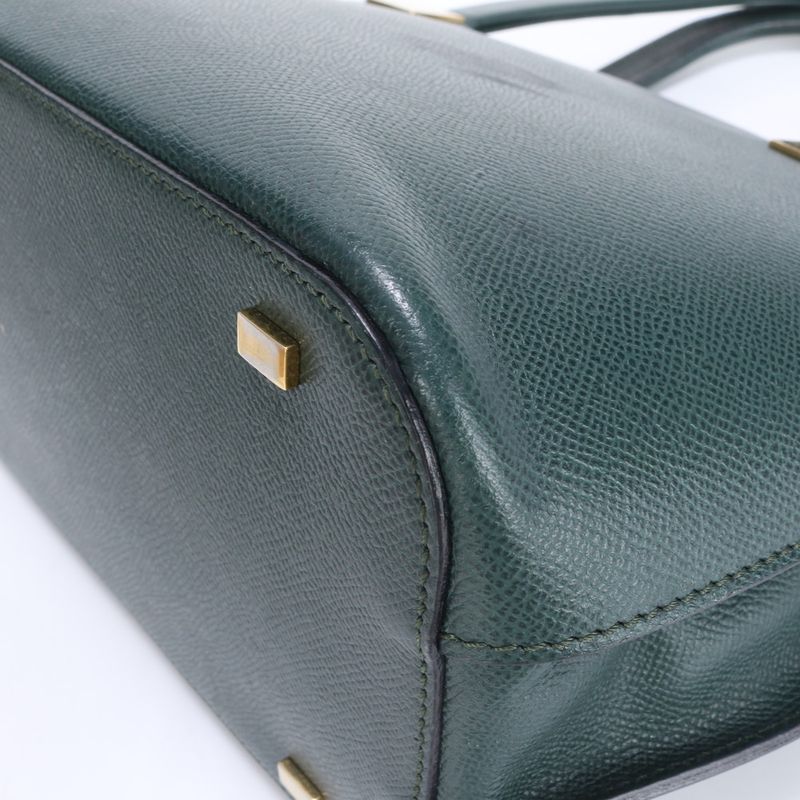 Celine Leather Tote Bag Hand Top Handle Shoulder Gold Hardware Women's RRE