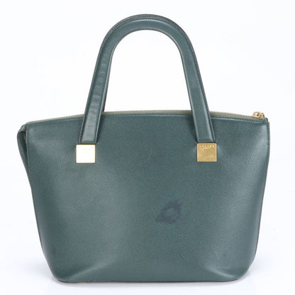 Celine Leather Tote Bag Hand Top Handle Shoulder Gold Hardware Women's RRE