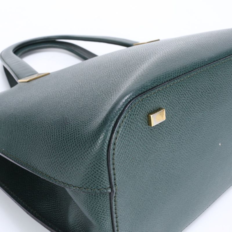 Celine Leather Tote Bag Hand Top Handle Shoulder Gold Hardware Women's RRE