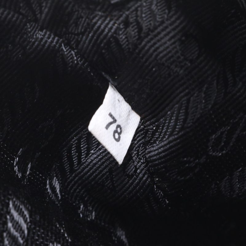 Prada Halaco Leather Cosmetic Pouch Round Small Accessory Black Women's RRE