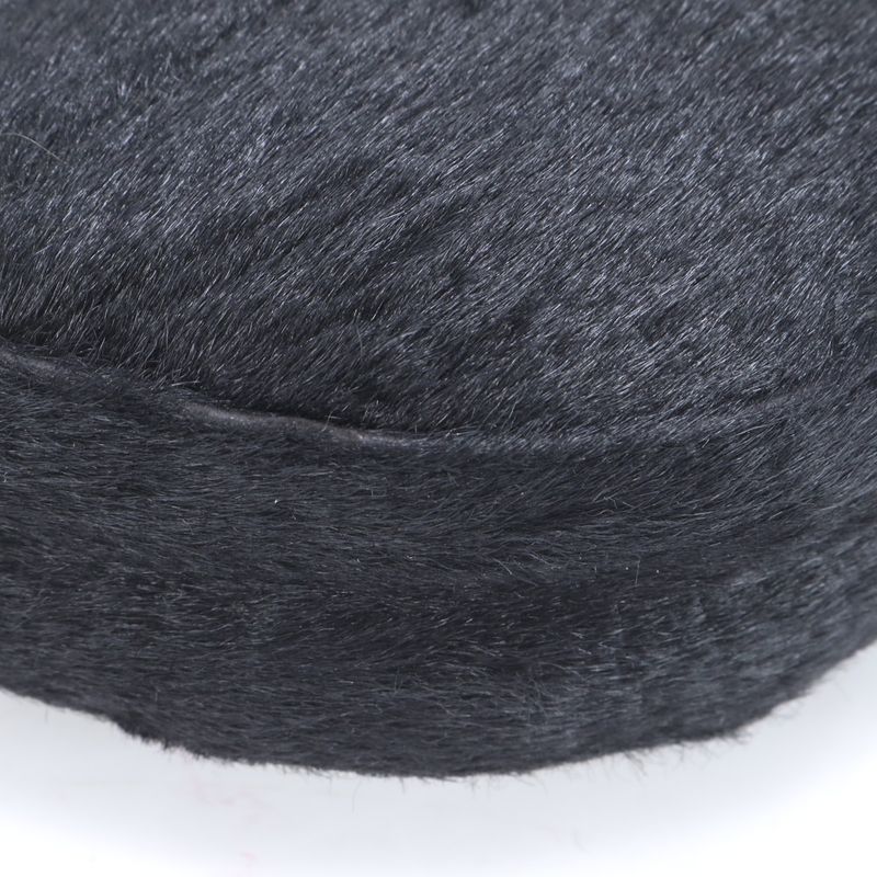 Prada Halaco Leather Cosmetic Pouch Round Small Accessory Black Women's RRE