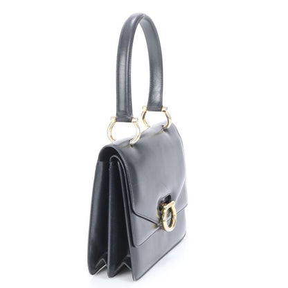 Vintage Celine Leather Handbag Tote Genuine Leather Navy Blue Branded Women's