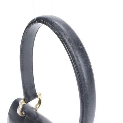 Vintage Celine Leather Handbag Tote Genuine Leather Navy Blue Branded Women's