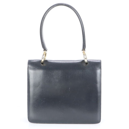 Vintage Celine Leather Handbag Tote Genuine Leather Navy Blue Branded Women's