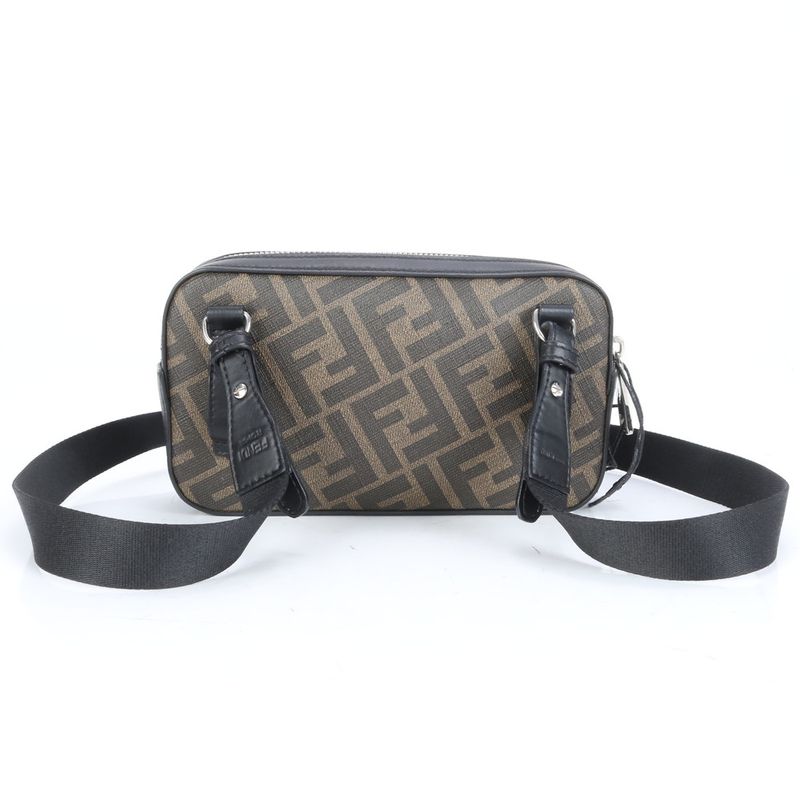 Fendi Zucca Camera Case Small Leather 2WAY Shoulder Bag Crossbody Body Waist
