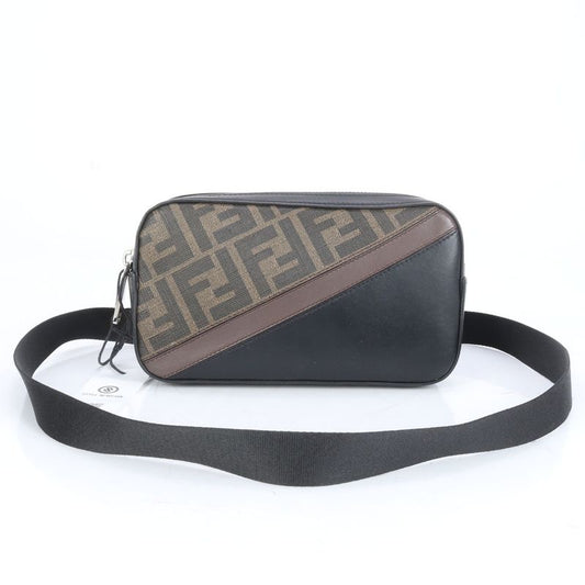 Fendi Zucca Camera Case Small Leather 2WAY Shoulder Bag Crossbody Body Waist