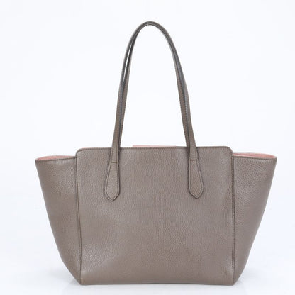 Gucci GG Interlocking G Swing Tote Bag Leather Shoulder Hand A4 Brown 354408